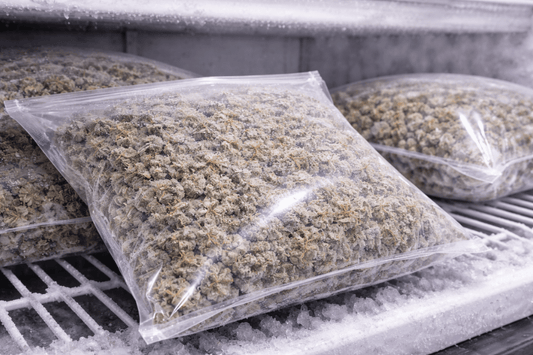 Cannabis storage bags inflating due to internal gas buildup during storage