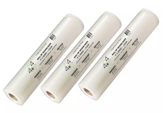 11"x20' Clear Vacuum Rolls - Case of 60 Rolls
