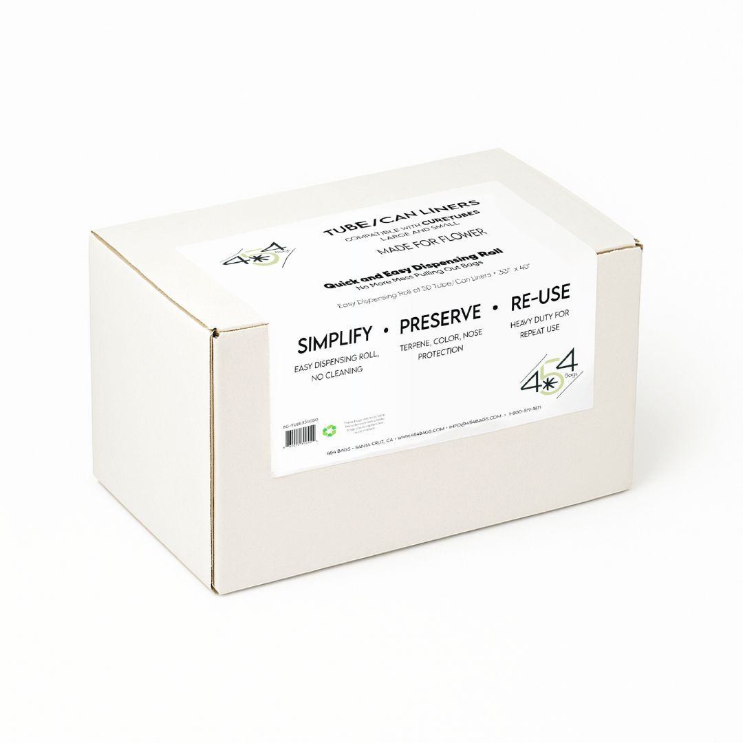 White box with product label on a white background