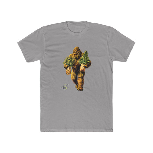 Gray T-shirt with Bigfoot graphic holding cannabis, featuring 454 Bags branding.