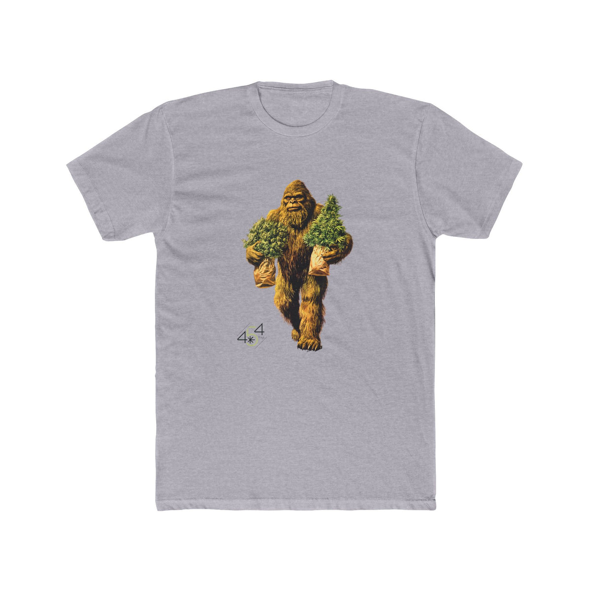 Front view of a light gray T-shirt with the 454 Bags Big Foot Buds character graphic.