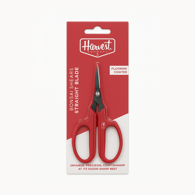 Harvest Company 35 mm cannabis trimming shears in red retail packaging